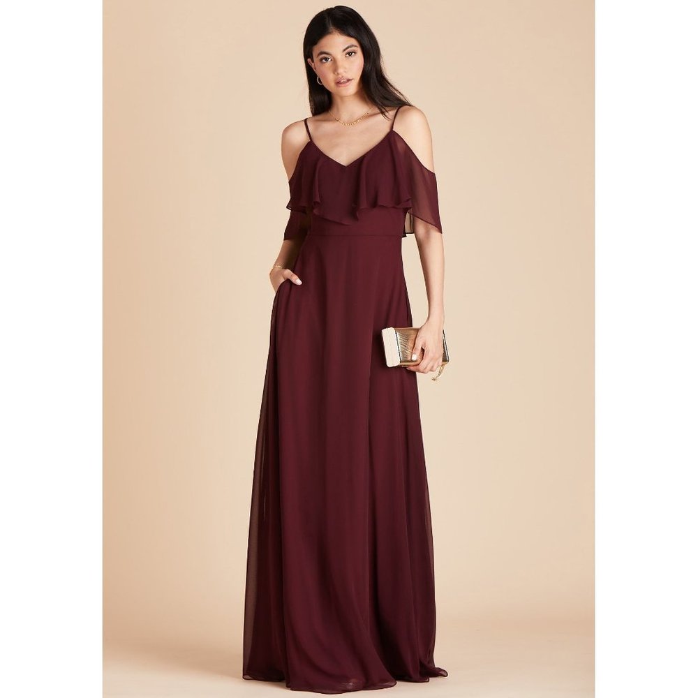 BIRDY GREY - JANE CONVERTIBLE CHIFFON BRIDESMAID DRESS - CABERNET - LARGE